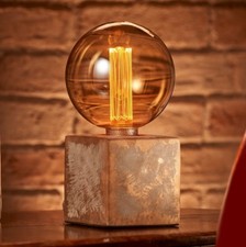 Auraglow Modern Contemporary Bronzed Effect Stone Cube Table and Desk Lamp