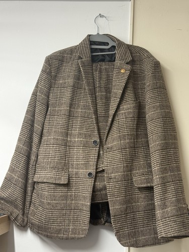 Men brown check tweed - men’s,