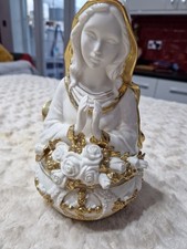 Franklin Mint White  Gold Ave Maria Music Musical  Statue Figurine Figurine New