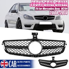 FOR STYLE MERCEDES C-CLASS W204 C204 S204 GLOSS BLACK FRONT RADIATOR GRILLE UK