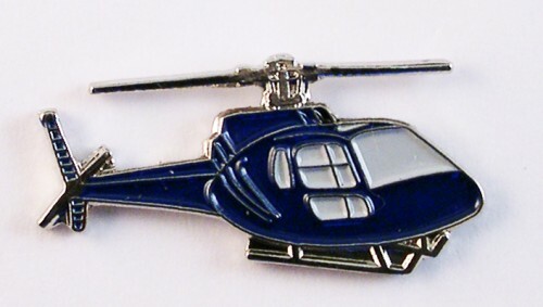 Blue helicopter plane enamel - helicopter,
