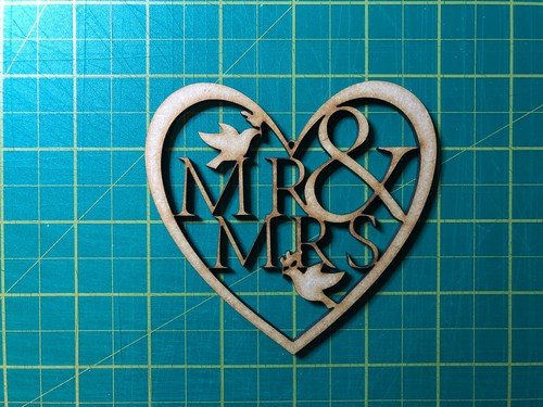 Heart mrs mdf laser cut - mr,