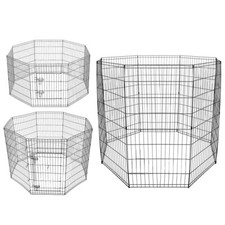 Dog Pet Pen 8 Panel Puppy Rabbit Metal Playpen Run Cage Foldable Fence Enclosure