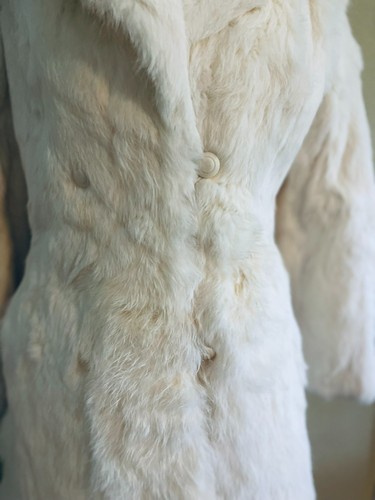 Vintage white cream rabbit - vintage, white/cream