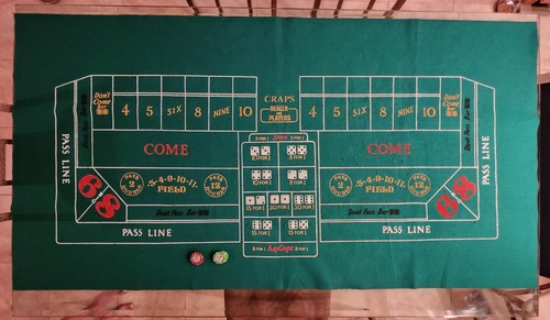 Craps table top felt layout - craps,