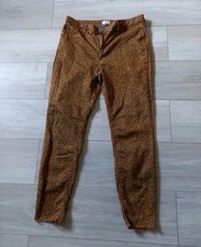 River Island Tan Molly Skinny Jeans Stretch Raw Hem Snake Skin Print  UK14x27L