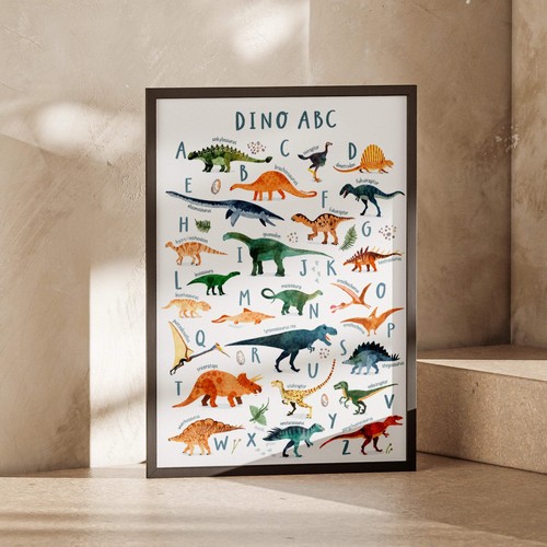 Dinosaur abc alphabet poster - dinosaur,
