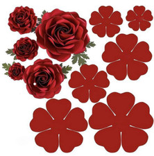 6pcs/Set 3D Rose Flower Metal