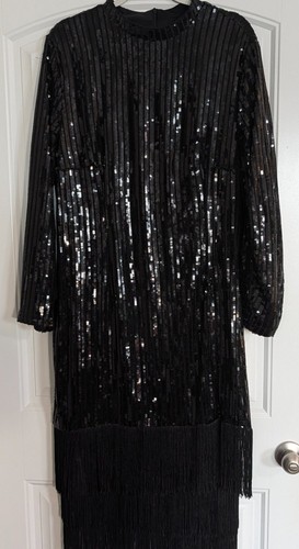 Black sequin flapper - black,
