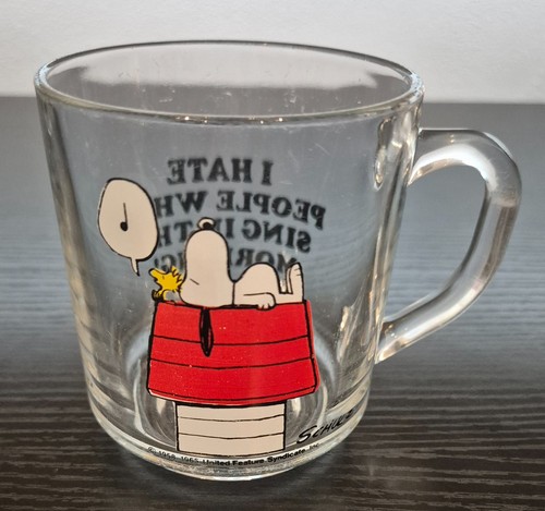 Snoopy peanuts glass mug i - glass, "i