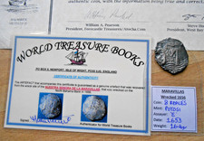 SHIPWRECK treasure 8 REALE 1653 coin MARAVILLAS wreck SILVER COA ship COB Potosi