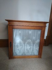 Oak Wall Cabinet , Glass door, H 64.5 cm W 57 cm (Plinth W 64 cm) D 20 cm