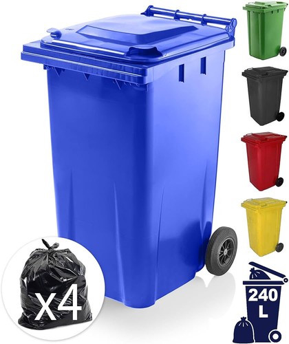 240 litre blue wheelie bin - bin,