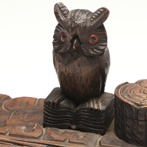 Black forest owl inkwell - black,