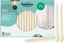 100x Bolsius 10" Tapered Dinner Candles - Up to 7 Hour Burn Time - IVORY