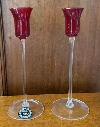 Pair handmade long stemmed - pair,