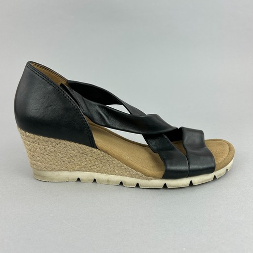 Gabor black leather slip - black,