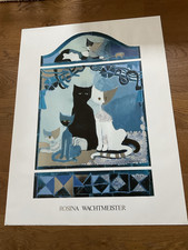 Rosina Wachtmeister 1988 Blue Cat Print Special Edition Verkerke Gallery NL