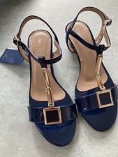 Navy Patent Strappy Sandals