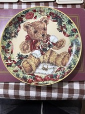 Franklin Mint Heirloom Teddy’s First Christmas Plate Limited Edition No Box