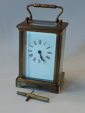 Vintage/Antique Gilded Bronze Carriage Clock / Working Condition With Key