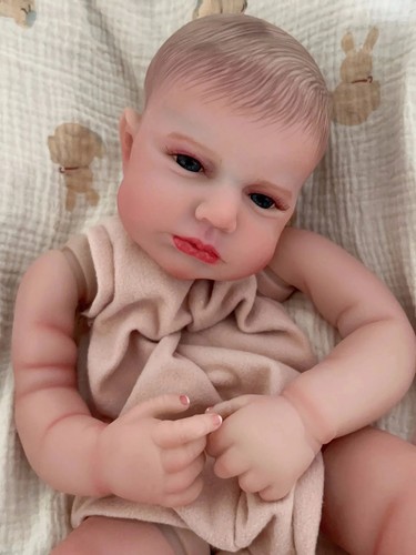Loulou awake painted - loulou, reborn