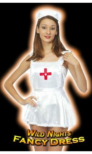 Sexy night nurse white satin - sexy,