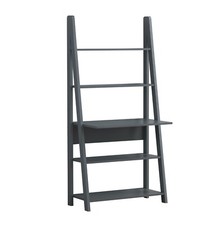Ladder Desk Office Shelving Display Unit 5 Tier Modern Furniture Dark Grey