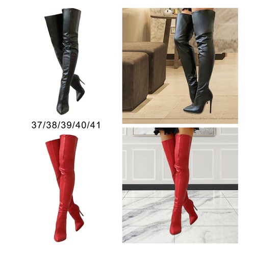Thigh high boots winter zipper - thigh,