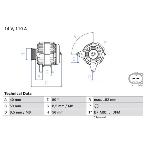 Bosch car alternator 12v fits - bosch,
