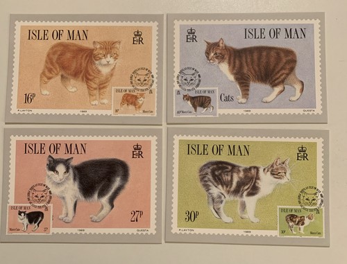 Isle man manx cat postcards - cat,