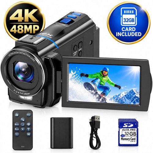 Camcorder video camera - 4k, 48mp