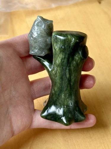 Labradorite crystal owl - crystal, sat