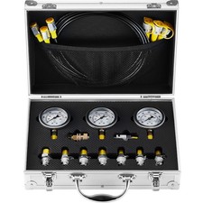 15pcs Hydraulic Pressure Test Kit 3 Gauges 9 Testing Couplings 3 Test Hose