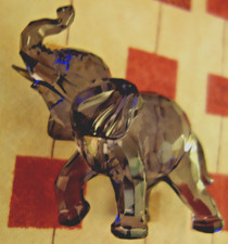 vintage faceted Glass Elephant amethyst tint