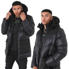 Mens Padded Jacket Fur Hood