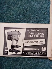 El66 Ephemera 1961 advert fobco drilling machine f o'brian Swadlincote 