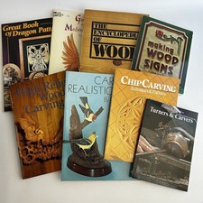Lot of 8 Books Wood Carving Chip Birds High Relief Patterns Encyclopedia Etc
