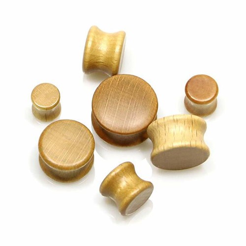 Organic wood double flare ear - organic,
