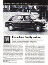 Morris 1300 Super De Luxe 2 Door Period Road Test Reprinted from The Motor 1968