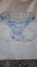Old Vintage Retro Deco Blue Glass Vase Hunter Robin Hood Type Figure