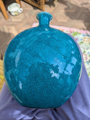 Crackled glazed vase - crackled,