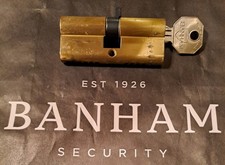 Banham 6 Pin Euro Mortice Lock Split Cam Cylinder / Barrel  Only, With One Key.
