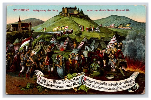 German postcard siege - postcard,