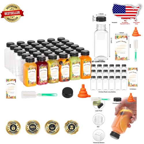8oz pet clear - clear, bottles