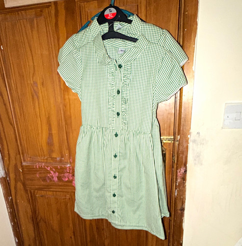 Girls green white gingham - tu,
