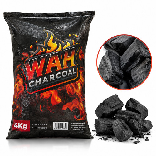 Wah lumpwood charcoal - 4kg, bbq