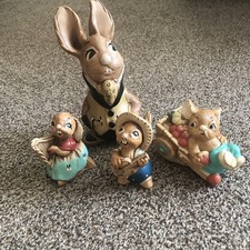 Vintage Pendelfin Bundle 4 Figures Uncle Soames Rocky Barrow Boy Megan The Harp
