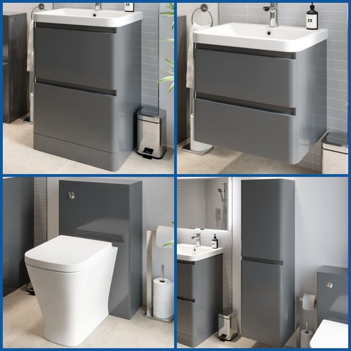 Grey bathroom furniture vanity - grey,