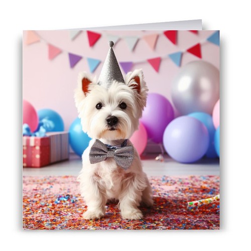 Westie birthday card - birthday, dog